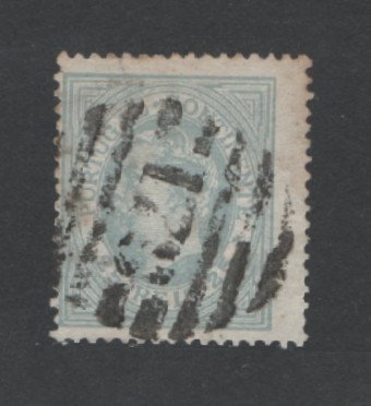 1880/81 - Afinsa nº 53A. D. Luis I, de perfil. Selo de 25 reis usado. Papel liso, denteado 13 1/2. Carimbo nº 178 - Idanha-a-Nova (2º REFORMA). Em boas condições.