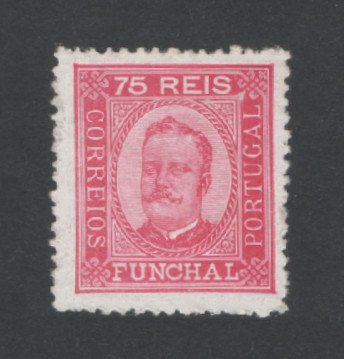 1892 - Afinsa nº 7. D. Carlos I. Selo de 75 reis novo, SEM GOMA. Denteado 12 1/2. Pequena transparência.