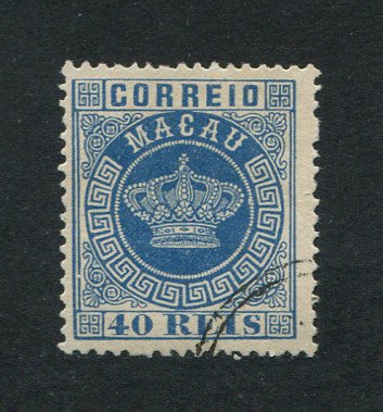 1884 - Afinsa nº 5c. Tipo Coroa. Selo de 40 reis usado. Denteado 13 1/2. Em boas condições.