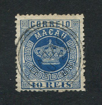 1884 - Afinsa nº 5. Tipo Coroa. Selo de 40 reis usado. Denteado 12 1/2. Em boas condições.