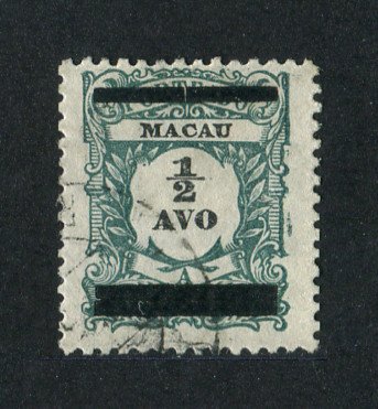 1910 - Afinsa nº 141a. Porteado com sobrecarga. Selo de 1/2a USADO. SOBRECARGA INVERTIDA. Em boas condições.