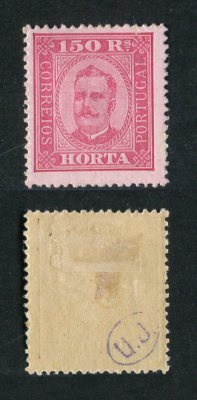 1892 - Afinsa nº10a. D. Carlos I. Selo de 150 reis novo, COM CHARNEIRA (*) e goma original. Denteado 13 1/2. Em boas condições.