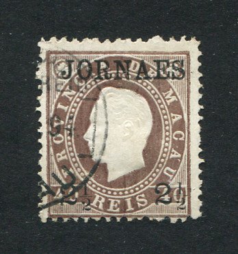 1892 - Afinsa nº 43. D. Luis I com sobretaxa. Selo de 2 1/2r/40r usado. Denteado 12 1/2. Em boas condições.