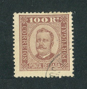 1892 - Afinsa nº 9. D. Carlos I. Selo de 100 reis USADO. Denteado 12 1/2. Em boas condições.