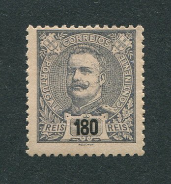 1898 - Afinsa nº 147. D. Carlos I. Novas Cores e Valores. Selo de 180 reis novo, SEM GOMA. Em boas condições.