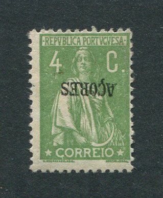 1918 - Afinsa nº 169a. Ceres. Selo de 4c novo, SEM GOMA. Papel liso, denteado 12x11 1/2. SOBRECARGA INVERTIDA. NÃO CATALOGADO. Em boas condições.