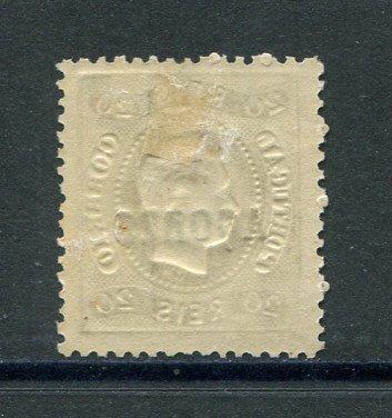 1868 - Afinsa nº 9. D. Luis I. Fita curva denteado. Selo de 20 reis NOVO, COM CHARNEIRA (*) e goma original. Em boas condições.