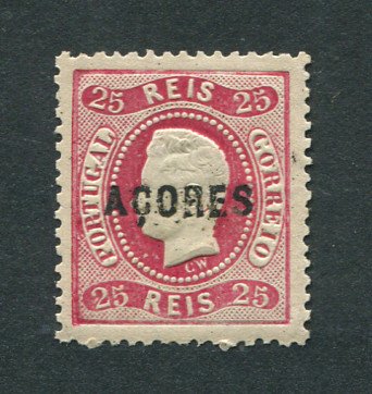 1868 - Afinsa nº10. D. Luis I. Fita curva denteado. Selo de 25 reis NOVO, COM CHARNEIRA (*) e goma original. Em boas condições.