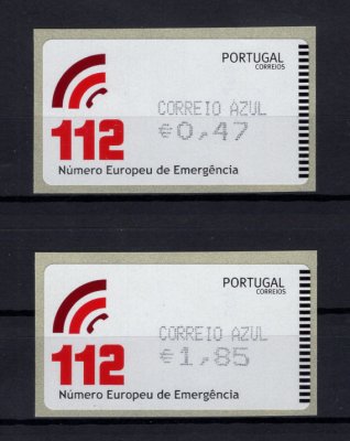 2011 - #57a (CORREIO AZUL). "112" - Numero Europeu de Emergência. Série completa AMIEL. Nova. Em boas condições.