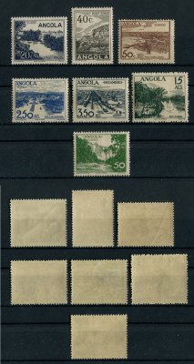 1949 - Afinsa nº 311/317. Vistas de Angola. Série completa nova SEM CHARNEIRA (**) e com goma original. Em boas condições.