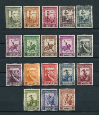 1938 - Afinsa nº 258/275. Império Colonial Português. Série completa nova SEM CHARNEIRA (**) e com goma original. Em boas condições.