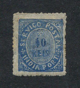 1877 - Afinsa nº 42. Nativos. Tipo IIIB. Selo de 40 reis novo COM CHARNEIRA (*) e goma original. Em boas condições.