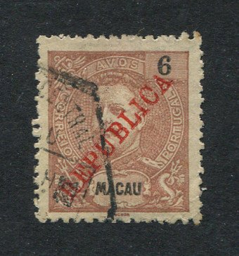 1913 - Afinsa nº 188. D. Carlos I com sobrecarga local REPUBLICA. Selo de 6a USADO. Em boas condições.