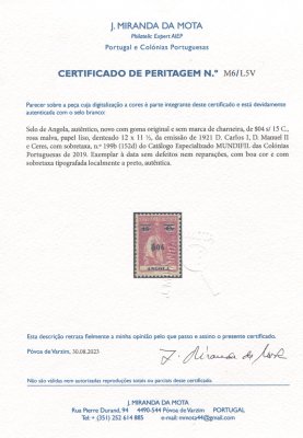 1921 - Afinsa nº 199B. Ceres com sobretaxa. Selo de $04/15c novo SEM CHARNEIRA (**) e com goma original. Papel liso, denteado 12x11 1/2. Com CERTIFICADO DE PERITAGEM (CERTIFICATE). Em boas condições.
