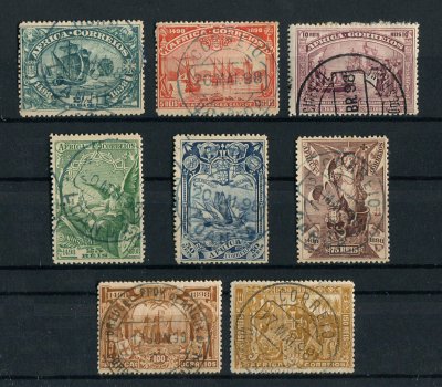 1898- Afinsa nº 1/8. 4º Cent. do descobrimento...para a India. Série completa USADA. Em boas condições.