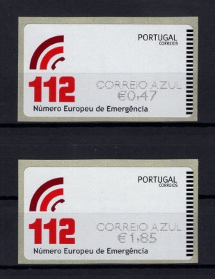 2011 - #57Ba (CORREIO AZUL). "112" - Numero Europeu de Emergência. Série completa E-POST. Nova. Em boas condições.