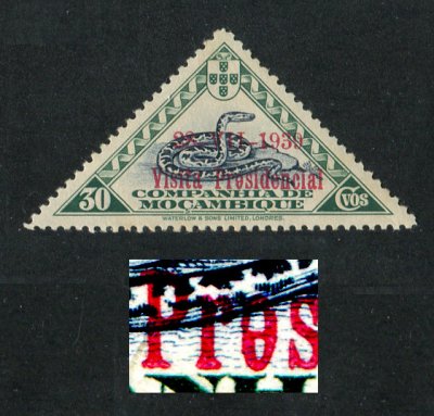 1939 - Afinsa nº 191a. Motivos locais com sobrecarga  ''Visita Presidencial''. Selo de 30c novo, COM CHARNEIRA (*) e goma original. 1º "E" de "PRESIDENCIAL" INVERTIDO. Em boas condições.