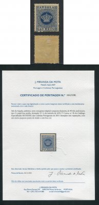 1870 - Afinsa nº 5b. Coroa. Selo de 40 reis novo, COM CHARNEIRA (*) e goma original. Denteado 13 1/2. Com CERTIFICADO DE PERITAGEM (CERTIFICATE). Em boas condições.