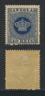 1870 - Afinsa nº 5b. Coroa. Selo de 40 reis novo, COM CHARNEIRA (*) e goma original. Denteado 13 1/2. Com CERTIFICADO DE PERITAGEM (CERTIFICATE). Em boas condições.