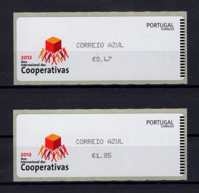 2012 - #60a (CORREIO AZUL). Ano Internacional das Cooperativas. Série completa CROUZET. Nova. Em boas condições.