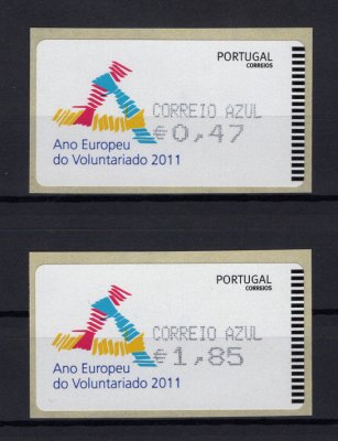 2011 - #55a (CORREIO AZUL). Ano Europeu do Voluntariado. Série completa AMIEL. Nova. Em boas condições.