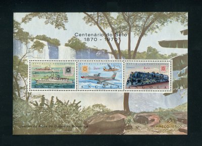 1970 - Bloco nº 3. Cent. do Selo Postal de Angola. Novo SEM CHARNEIRA (**) e goma original. Em boas condições.