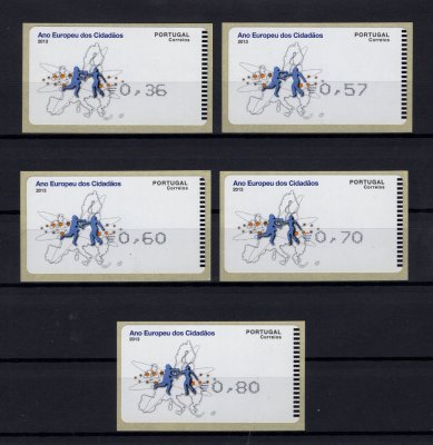2013 - #63. Ano Europeu dos Cidadãos. Série completa AMIEL. Nova. Em boas condições.