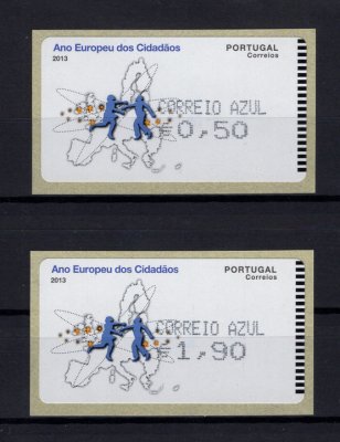2013 - #63a (CORREIO AZUL). Ano Europeu dos Cidadãos. Série completa AMIEL. Nova. Em boas condições.
