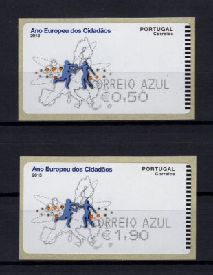 2013 - #63Aa (CORREIO AZUL). Ano Europeu dos Cidadãos. Série completa SMD. Nova. Em boas condições.