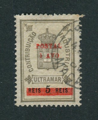 1911 - Afinsa nº 144. Selo de 1a/5r USADO. Em boas condições.