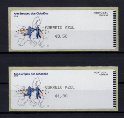 2013 - #64a (CORREIO AZUL). Ano Europeu dos Cidadãos. Série completa CROUZET. Nova. Em boas condições.