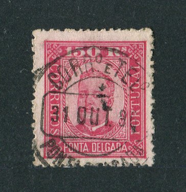 1892 - Afinsa nº10. D. Carlos I. Selo de 150 reis USADO. Em boas condições.