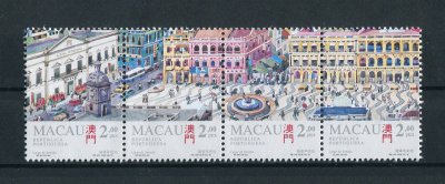 1995 - Afinsa nº 778/781. Largo do Senado. Série completa nova SEM CHARNEIRA (**) e com goma original. EM TIRA. Em boas condições.