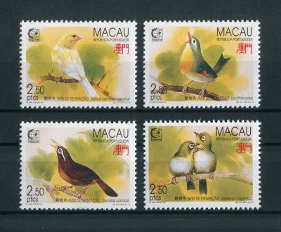 1995 - Afinsa nº 788/791. Aves. Série completa nova SEM CHARNEIRA (**) e com goma original. ISOLADOS (sem ser em tira). Em boas condições.