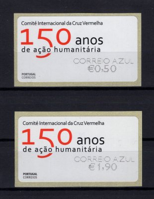 2013 - #65Ba (CORREIO AZUL). 150 Anos do Comité Internacional da Cruz Vermelha. Série completa E-POST. Nova. Em boas condições.