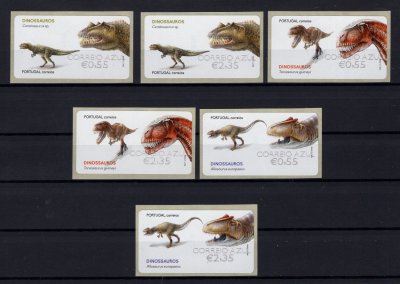 2015 - #69a (CORREIO AZUL). Dinossauros Dinossaurios. Série completa E-POST. Nova. Em boas condições.