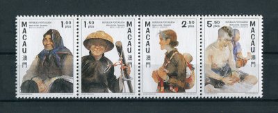 1997 - Afinsa nº 878/881. Modos de Vida - Tancareiros. Série completa nova SEM CHARNEIRA (**) e com goma original. EM TIRA. Em boas condições.