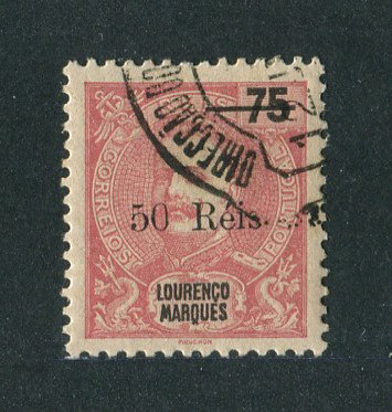 1899 - Afinsa nº 51. D. Carlos I com sobretaxa. Selo de 50r/75r USADO. Em boas condições.