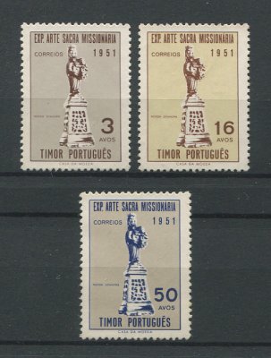 1953 - Afinsa nº 290/292. Arte Sacra. Série completa nova, SEM GOMA. Em boas condições.