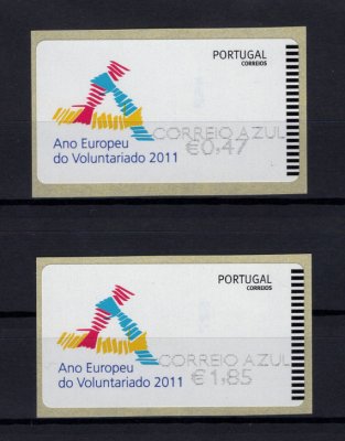 2011 - #55Ba (CORREIO AZUL). Ano Europeu do Voluntariado. Série completa E-POST. Nova. Em boas condições.
