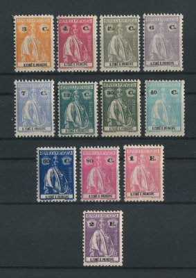 1922 - Afinsa nº 248/259. Ceres. Novas cores e valores. Série completa nova, COM CHARNEIRA (*) e goma original. Em boas condições.