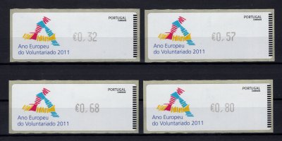 2011 - #56. Ano Europeu do Voluntariado. Série completa CROUZET. Nova. Em boas condições.