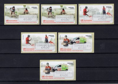 2023 - #86a (CORREIO AZUL). CTT Sustentabilidade. Série completa E-POST. Nova. Em boas condições.