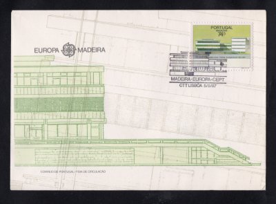 1987 - FDC Afinsa 1802. Europa - Madeira. Carimbo de Lisboa. Em boas condições.