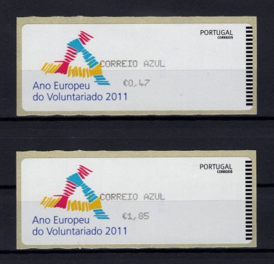 2011 - #56a (CORREIO AZUL). Ano Europeu do Voluntariado. Série completa CROUZET. Nova. Em boas condições.