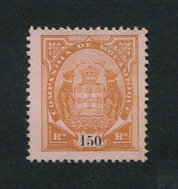 1895 - Afinsa nº 21i. Elefantes. Selo de 150r novo sem goma como emitido. Denteado 13 1/2, papel porcelana. Em boas condições.