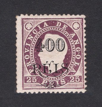 1902 - Afinsa nº 61a. D. Luis I com sobretaxa. Selo de 400r/25r novo SEM GOMA. VIOLETA CASTANHO. Denteado 12 1/2, Tipo II. Em boas condições.