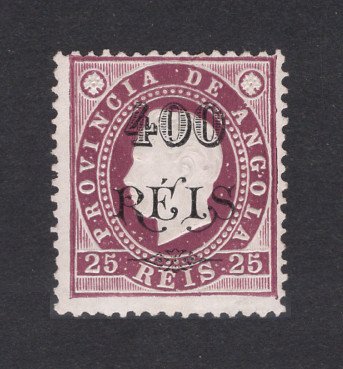 1902 - Afinsa nº 61b. D. Luis I com sobretaxa. Selo de 400r/25r novo SEM GOMA. LILÁS. Denteado 12 1/2, Tipo II. Em boas condições.