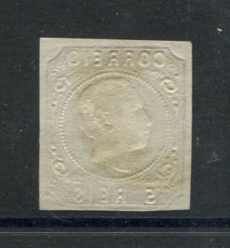 1862/4 - Afinsa nº 14. D. Luís I. Selo de 5 reis usado. CUNHO VIII (nº 14N). Boas Margens. Em boas condições. EXEMPLAR NORMAL.