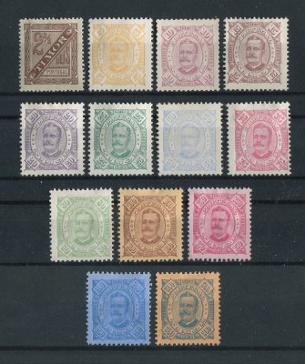 1893 - Afinsa nº 25/37. D. Carlos I. Série completa NOVA. Em boas condições. (ler descrição)